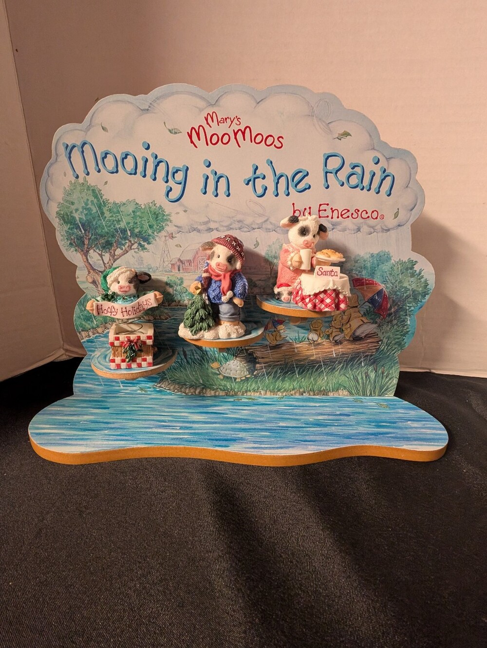 Enesco Mary’s Moo Moos Cow Family Christmas Holiday 3 Figures Lot Bundle